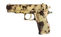 Isolated desert camouflaged Beretta gun