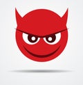 Isolated Devil emoticon in a flat design.