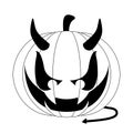 Isolated devil halloween pumpkin icon