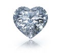 Isolated diamond in shape of a heart on white background Royalty Free Stock Photo
