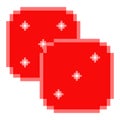 Isolated dices pixelated icon