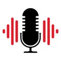 Isolated digital microphone streaming service icon Vector