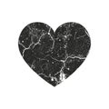 Isolated distress grunge heart with concrete texture. Element for greeting card, Valentine s Day, wedding. Creative concept