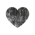 Isolated distress grunge heart with concrete texture. Element for greeting card, Valentine s Day, wedding. Creative concept