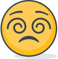 Isolated dizzy face emoticon. Isolated emoticon.