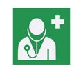 Isolated Doctor Symbol on Green Background. Vector Illustration.
