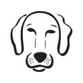 Isolated dog face icon with white backdrop