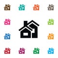 Isolated Domicile Icon. Property Vector Element Can Be Used For Domicile, Mortgage, Property Design Concept.