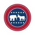 Isolated donkey and elephant of vote design