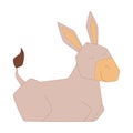 Isolated donkey icon Domestic animal Nativity character Vector