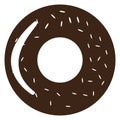 Isolated donut silhouette