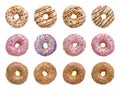 Isolated donuts on a transparent background