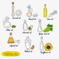 9 isolated doodle cooking oils