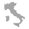 Isolated dotted political map of Italy