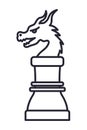 Isolated dragon chess piece design