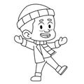 Isolated draw boy winter kid illustration vector Royalty Free Stock Photo