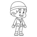 Isolated draw boy winter kid illustration vector Royalty Free Stock Photo