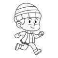 Isolated draw boy winter kid illustration vector Royalty Free Stock Photo