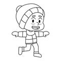 Isolated draw boy winter kid illustration vector Royalty Free Stock Photo