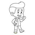 Isolated draw boy winter kid illustration vector Royalty Free Stock Photo