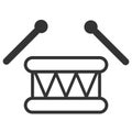 Isolated Drum Icon Symbol On Clean Background