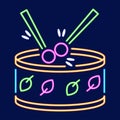 Isolated drum neon oktoberfest vector illustration