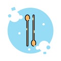 Isolated drumsticks icon