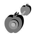 Isolated dumbbell with apple shape