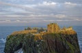 The isolated Dunnottar Castle near to Stonehaven on the East Coast of Scotland Royalty Free Stock Photo