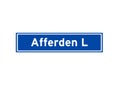 Afferden L isolated Dutch place name sign. City sign from the Netherlands. Royalty Free Stock Photo