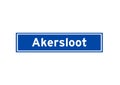 Akersloot isolated Dutch place name sign. City sign from the Netherlands.