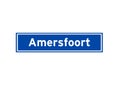Amersfoort isolated Dutch place name sign. City sign from the Netherlands.