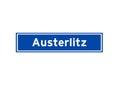 Austerlitz isolated Dutch place name sign. City sign from the Netherlands.