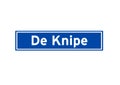 De Knipe isolated Dutch place name sign. City sign from the Netherlands.