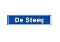 De Steeg isolated Dutch place name sign. City sign from the Netherlands.
