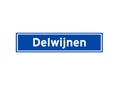 Delwijnen isolated Dutch place name sign. City sign from the Netherlands.
