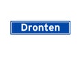 Dronten isolated Dutch place name sign. City sign from the Netherlands. Royalty Free Stock Photo