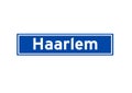 Haarlem isolated Dutch place name sign. City sign from the Netherlands.