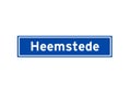 Heemstede isolated Dutch place name sign. City sign from the Netherlands.
