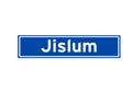 Jislum isolated Dutch place name sign. City sign from the Netherlands.