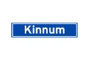 Kinnum isolated Dutch place name sign. City sign from the Netherlands.