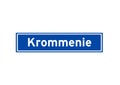 Krommenie isolated Dutch place name sign. City sign from the Netherlands.