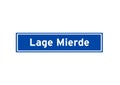 Lage Mierde isolated Dutch place name sign. City sign from the Netherlands.