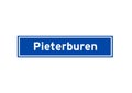 Pieterburen isolated Dutch place name sign. City sign from the Netherlands. Royalty Free Stock Photo