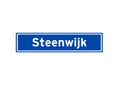 Steenwijk isolated Dutch place name sign. City sign from the Netherlands.