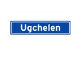 Ugchelen isolated Dutch place name sign. City sign from the Netherlands. Royalty Free Stock Photo