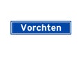 Vorchten isolated Dutch place name sign. City sign from the Netherlands. Royalty Free Stock Photo