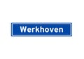 Werkhoven isolated Dutch place name sign. City sign from the Netherlands. Royalty Free Stock Photo