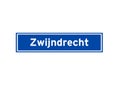 Zwijndrecht isolated Dutch place name sign. City sign from the Netherlands.