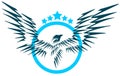Isolated stylized Eagle with stars